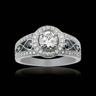 Diamond Engagement Ring Diamond Paving White Gold Tsarine