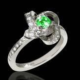 Emerald Engagement Ring  Diamond Paving  White Gold  Chloe
