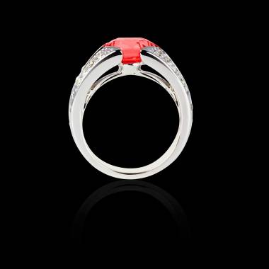 Ruby Engagement Ring Diamond Paving White Gold Isabelle 
