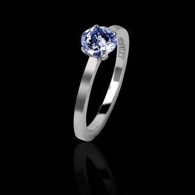 Blue sapphire engagement ring white gold Judith solo