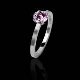 Pink sapphire engagement ring white gold Judith solo