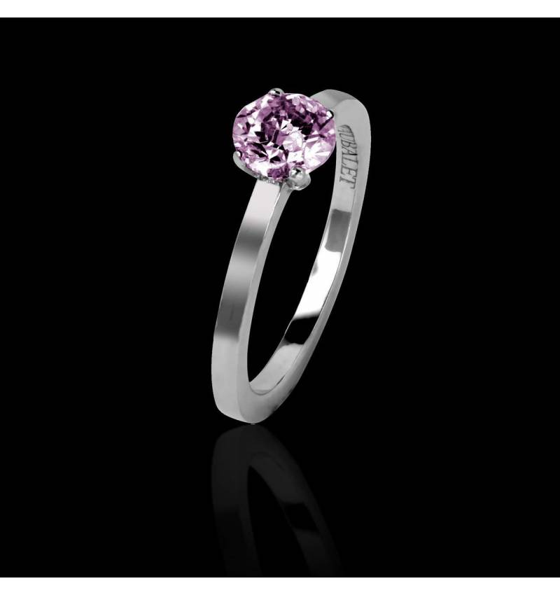 Pink sapphire engagement ring white gold Judith solo