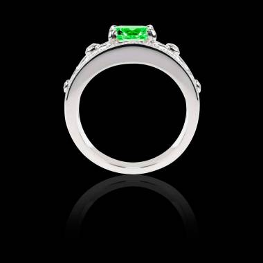 Emerald Engagement Ring White Gold Regina Suprema