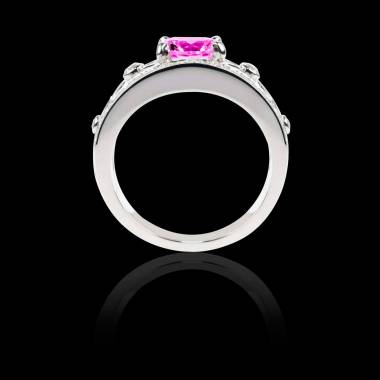 Pink Sapphire Engagement Ring White Gold Regina Suprema