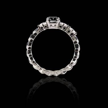 Black Diamond Engagement Ring White Gold Elsa