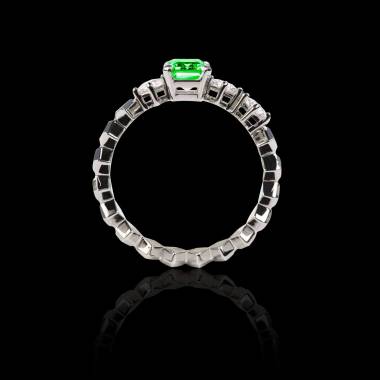 Emerald Engagement Ring White Gold Elsa