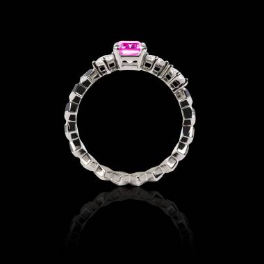 Pink Sapphire Engagement Ring White Gold Elsa