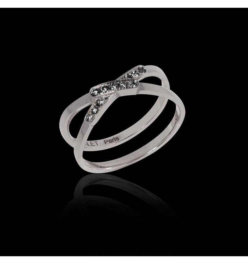 Black Diamond Engagement Ring White Gold Tifène