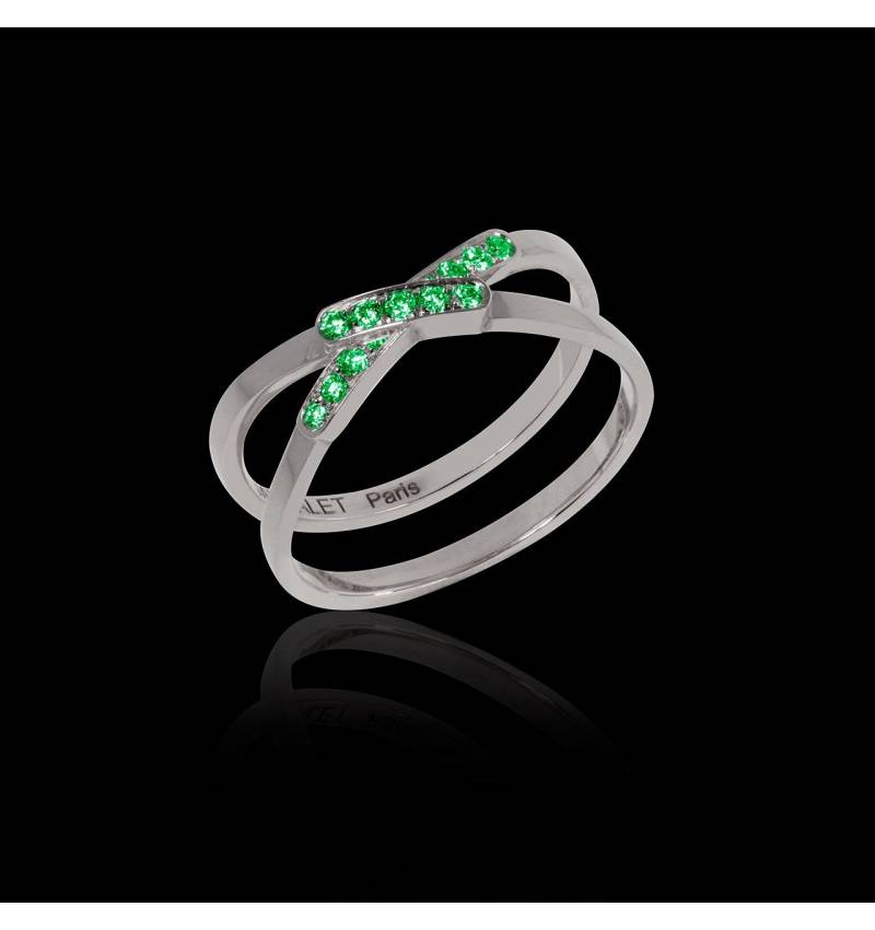 Emerald Engagement Ring White Gold Tifène