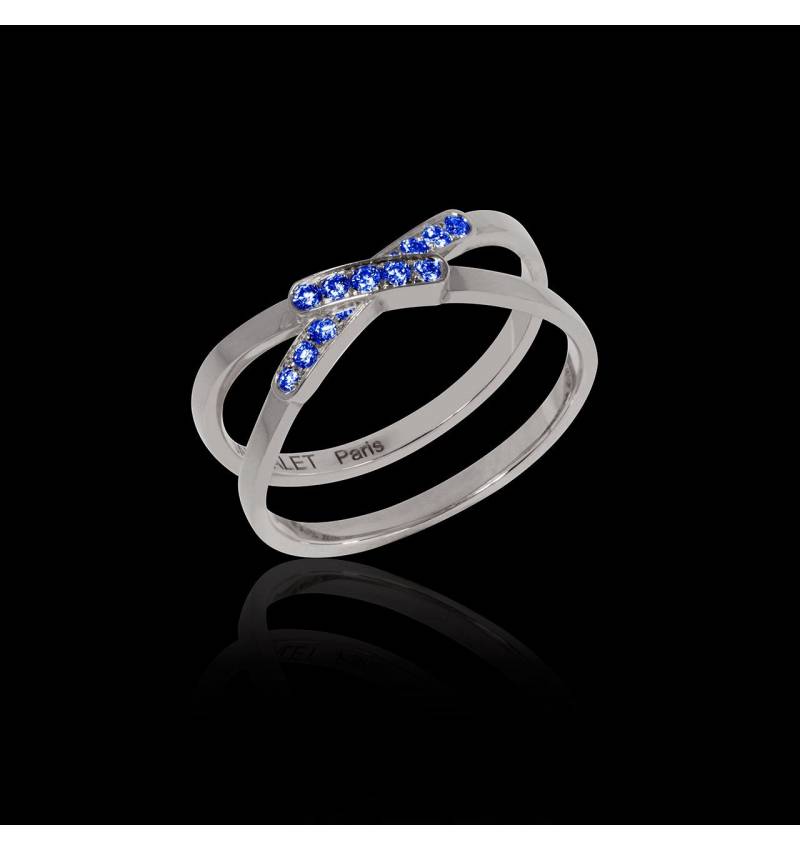 Blue Sapphire Engagement Ring White Gold Tifène