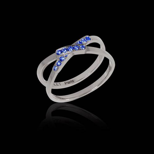 Blue Sapphire Engagement Ring White Gold Tifène