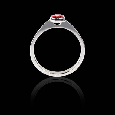 Oval ruby engagement ring white gold Moon solo