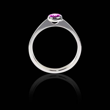 Oval pink sapphire engagement ring white gold Moon Solo