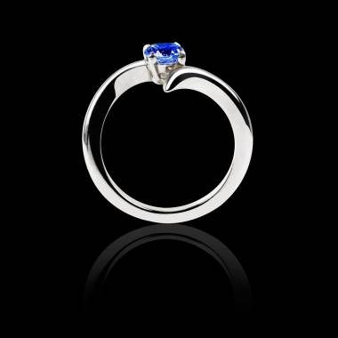 Blue Sapphire Engagement Ring White Gold Serpentine