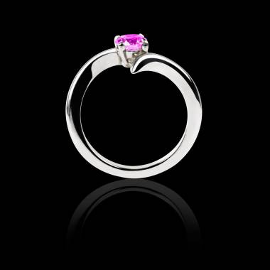 Pink Sapphire Engagement Ring White Gold Serpentine