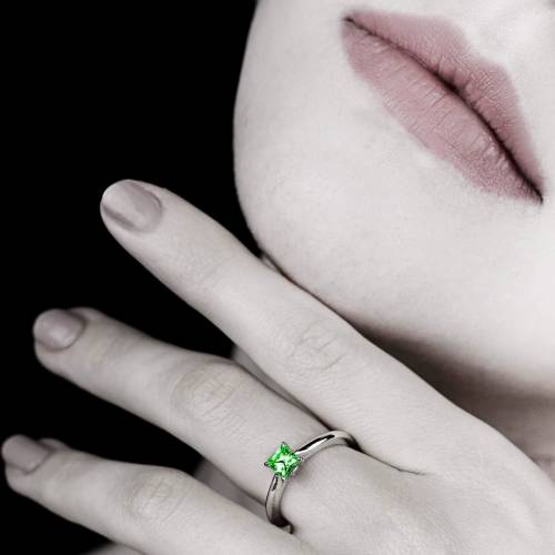 Emerald engagement ring white gold My Love