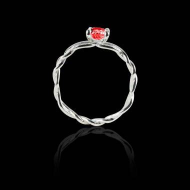 Ruby Engagement Ring White Gold Entrelassée
