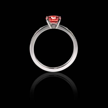 Ruby Engagement Ring Diamond Paving White Gold  Judith 