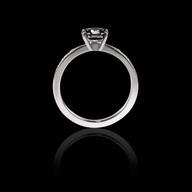 Black Diamond Engagement Ring Diamond Paving White Gold Judith 