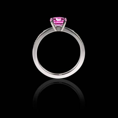 Pink Sapphire Engagement Ring Diamond Paving White Gold  Judith 