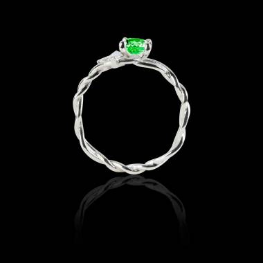 Emerald Engagement Ring White Gold Vigne 