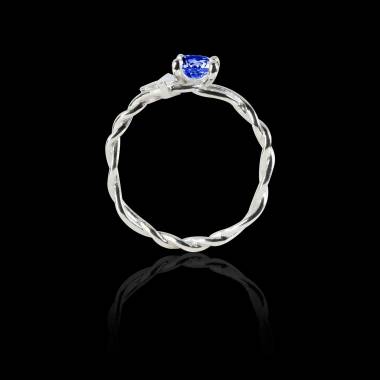 Blue Sapphire Engagement Ring White Gold  Vigne 