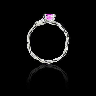Pink Sapphire Engagement Ring White Gold Vigne