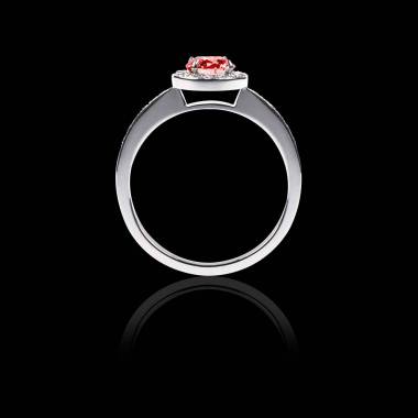 Ruby Engagement Ring Diamond Paving White Gold  Rekha