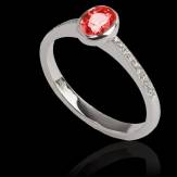 Ruby Engagement Ring Diamond Paving White Gold Ovale Moon