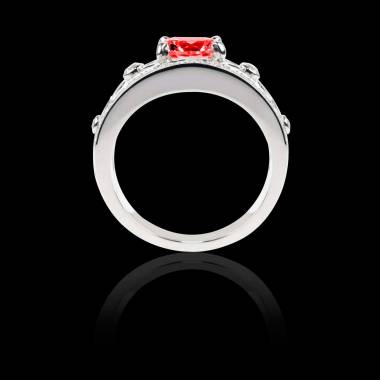 Ruby Engagement Ring White Gold Rond Regina Suprema 