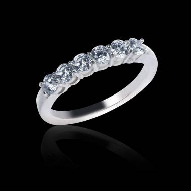 White Gold Wedding Band Diamond Paving Cassiopa