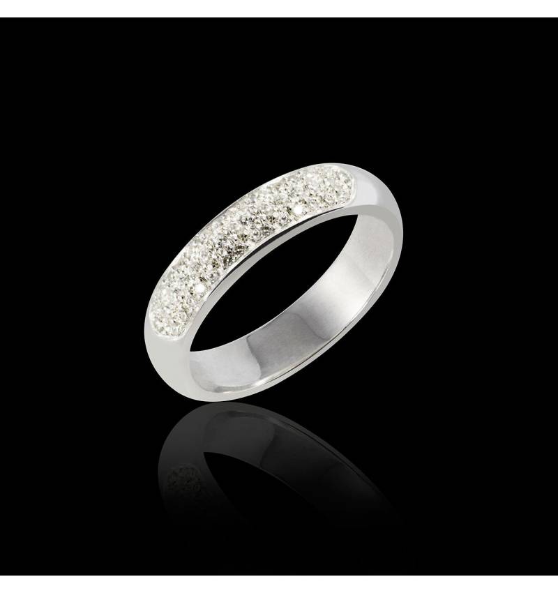 White Gold Wedding Band Saturne