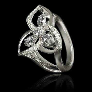 Diamond Engagement Ring Diamond Paving White Gold Estelle