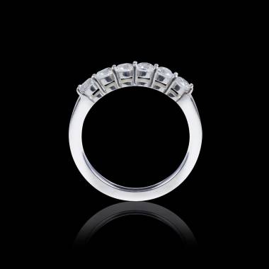 White Gold Wedding Band Diamond Paving Cassiopa