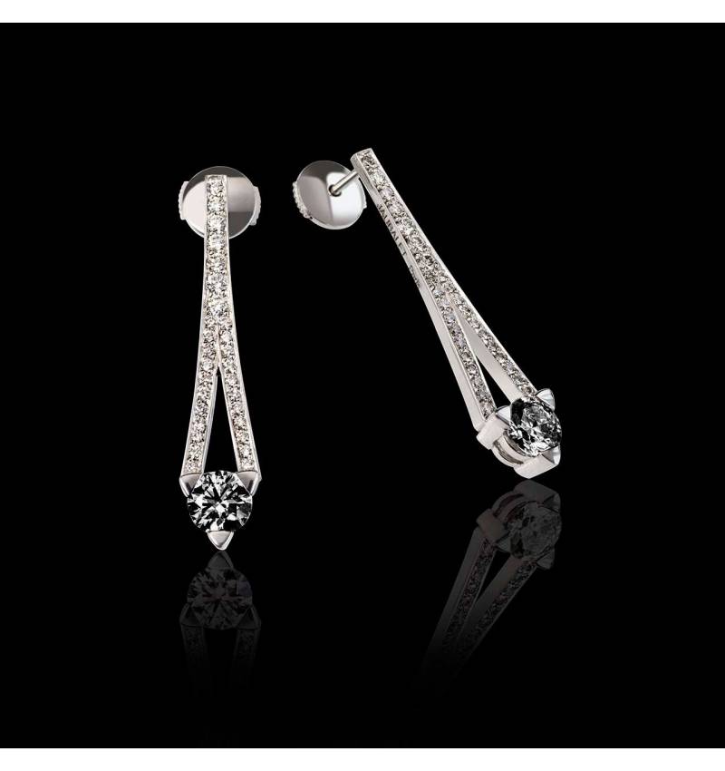 Boucles d'oreilles diamant noir Plena Luna