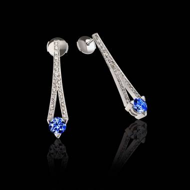 Boucles d'oreilles saphir bleu Plena Luna