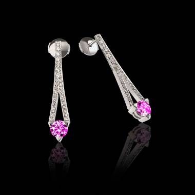 Boucles d'oreilles saphir rose Plena Luna