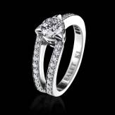 Diamond engagement ring diamond paving white gold Plena Luna