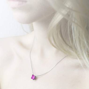 Pink Sapphire Pendant Gold Griffes d'amour