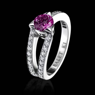 Pink Sapphire Engagement Ring White Gold Plena Luna