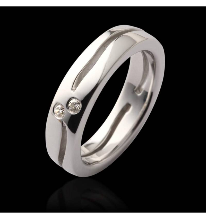 Etoiles Filantes Diamond Wedding Band Platinium