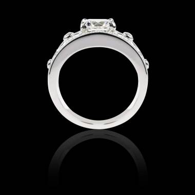 Diamond Engagement Ring Diamond Paving White Gold Rond Or Regina Suprema  