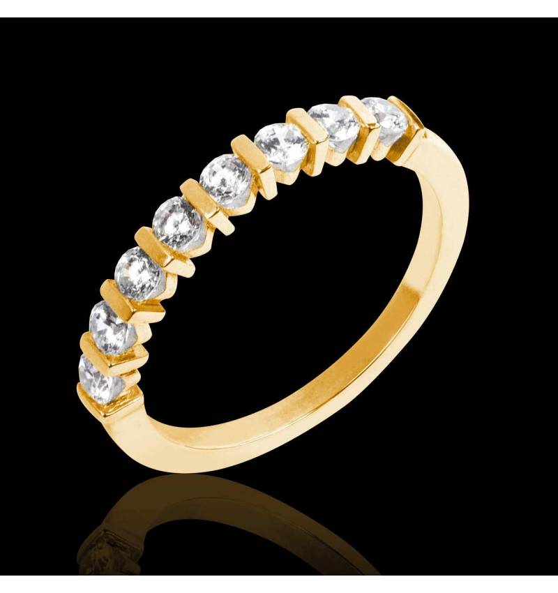 Diamond Wedding Band Yellow Gold Xena