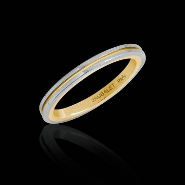 Melanie White Gold Yellow Gold stripe