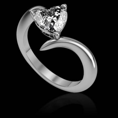 Serpentine Heart Diamond Ring