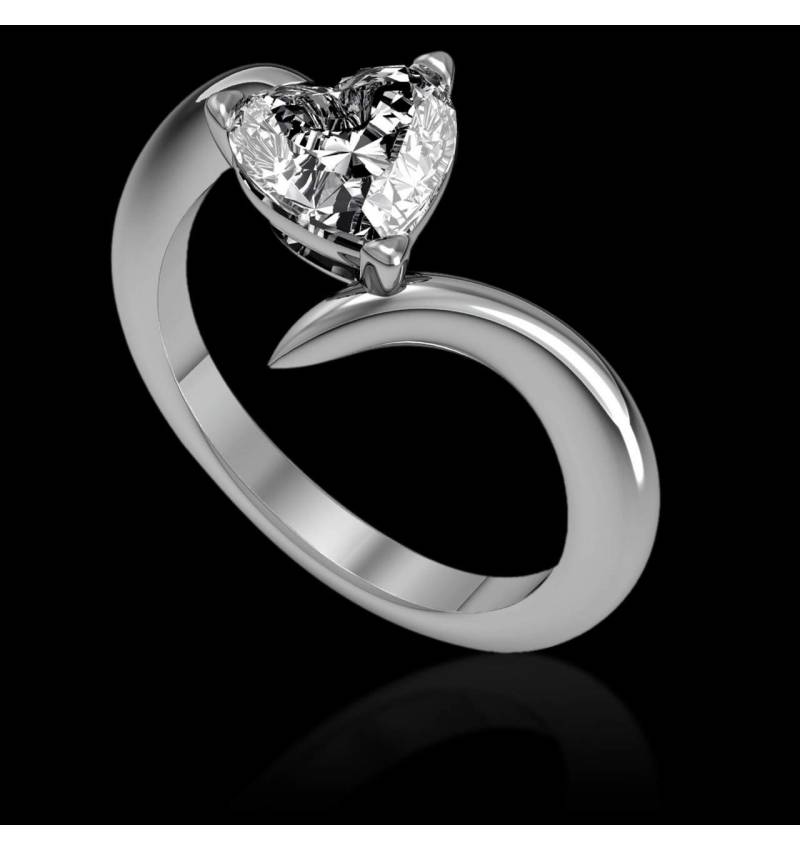 Serpentine Heart Diamond Ring