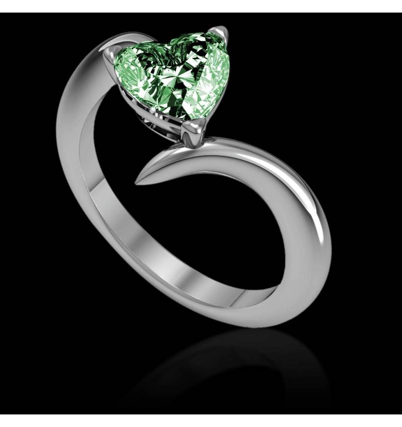 Serpentine Heart Emerald Ring