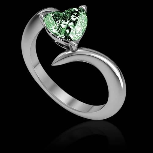 Serpentine Heart Emerald Ring