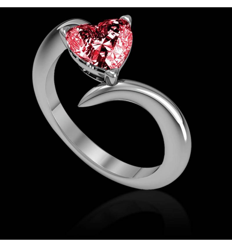 Serpentine Heart Ruby Ring