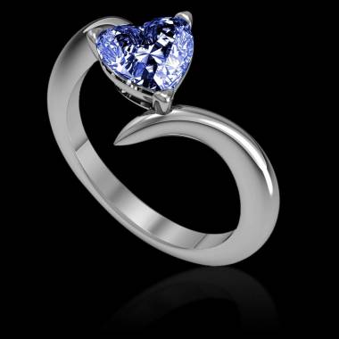 Serpentine Heart Blue Sapphire Ring